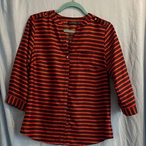 The Limited Red and Black Striped Blouse